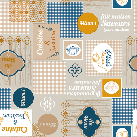 MANTEL HULE CUISINE AZUL 240X140 CM - Imagen 3