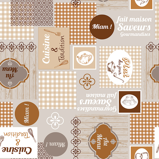 MANTEL HULE CUISINE MARRÓN 300X140 CM - Imagen 3