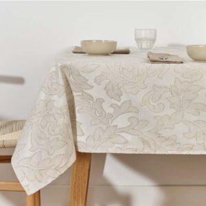Mantel antimanchas jacquard modelo Acacia 3233 Lino 160x160 cm