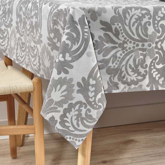 MANTEL ANTIMANCHAS JACQUARD MODELO ALAMO 4033 GRIS PERLA 250X140 CM - Imagen 2