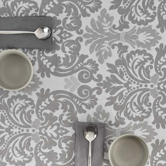 MANTEL ANTIMANCHAS JACQUARD MODELO ALAMO 4033 GRIS PERLA 250X140 CM - Imagen 4