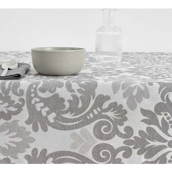 MANTEL ANTIMANCHAS JACQUARD MODELO ALAMO 4033 GRIS PERLA 250X140 CM - Imagen 5
