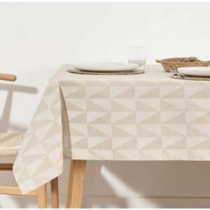 Mantel antimanchas jacquard modelo Alamo 3780 Beig 160x160 cm
