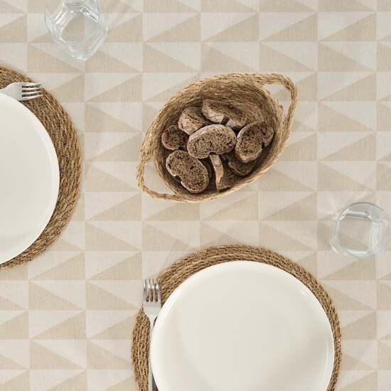 MANTEL ANTIMANCHAS JACQUARD MODELO ALAMO 3780 BEIG 160X160 CM - Imagen 4