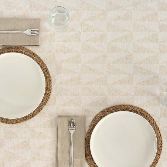 MANTEL ANTIMANCHAS JACQUARD MODELO ALAMO 3780 LINO 160X160 CM - Imagen 2