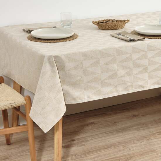 MANTEL ANTIMANCHAS JACQUARD MODELO ALAMO 3780 LINO 160X160 CM - Imagen 3