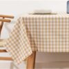 Mantel vichy cuadros Beig tacto tela 100x140 cm