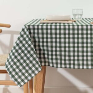 Mantel vichy cuadros Verde tacto tela 350x140 cm